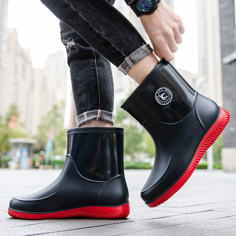 Men'S Shoes Water Resistant - Bottes de pluie mi-mollet pour hommes.